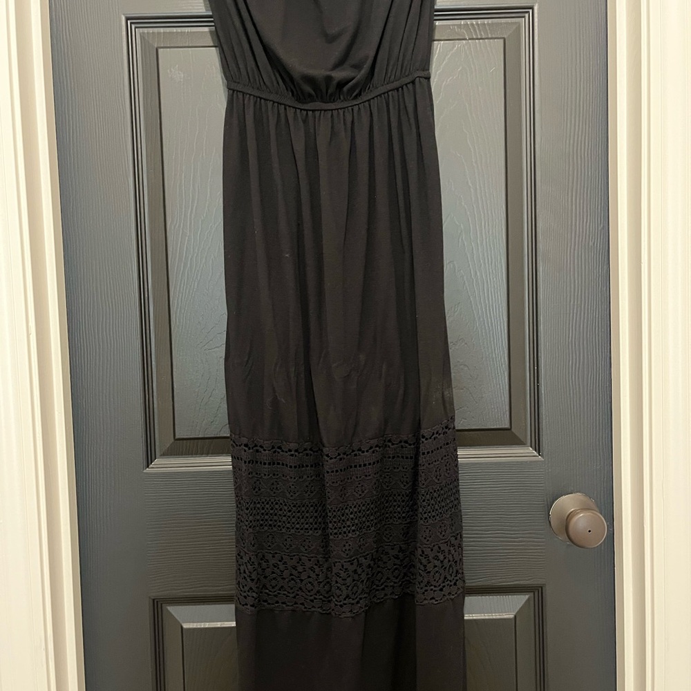 Black Sleeveless Cowl Neck Swim Coverup